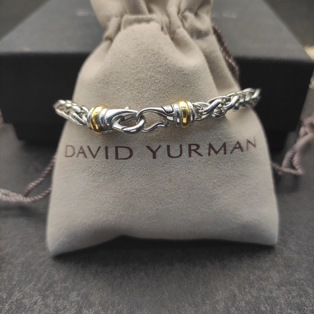 David Yurman 6mm Two-tone Hook Bracelet - Picture 2 of 9